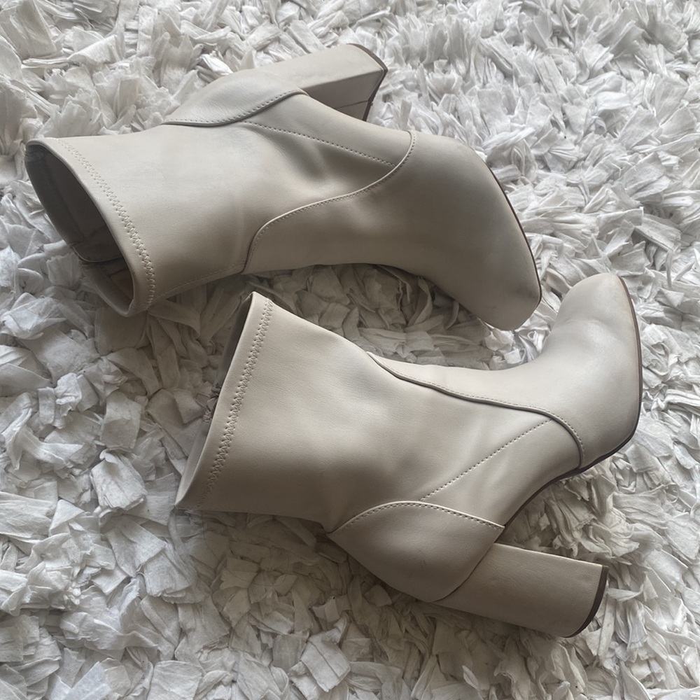 a new day Cream Ankle Boots